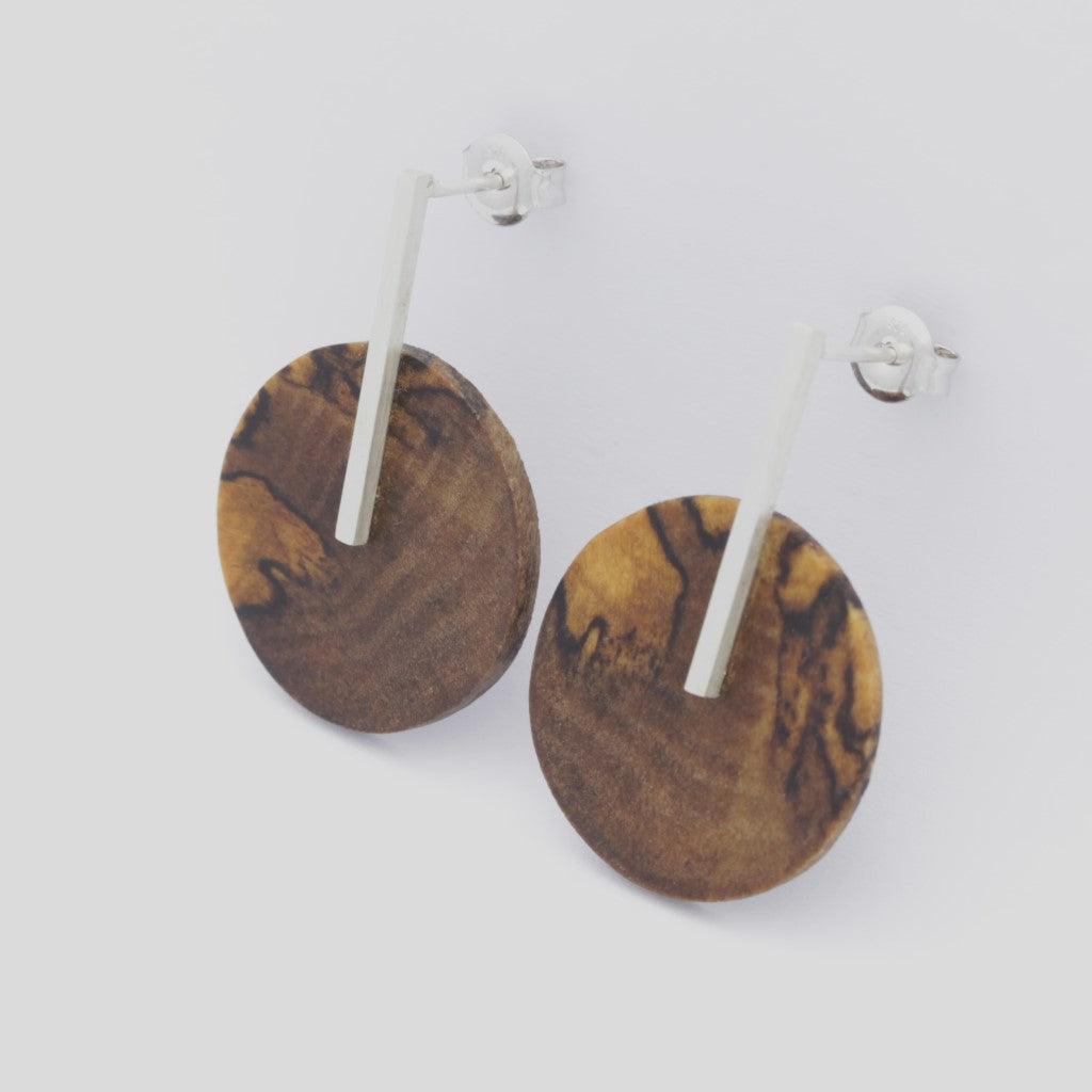 Sassy Spalted Batten Drop Stud Earrings - Kay Gray Jewellery 