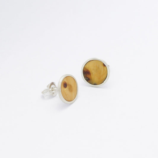 Quinn Circle Inlay Stud Earrings - Kay Gray Jewellery 